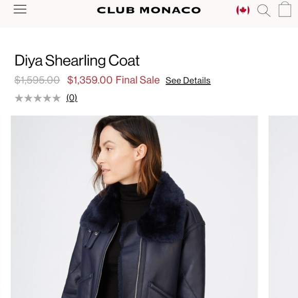 Club Monaco Diya Shearling Coat - Picture 4 of 4